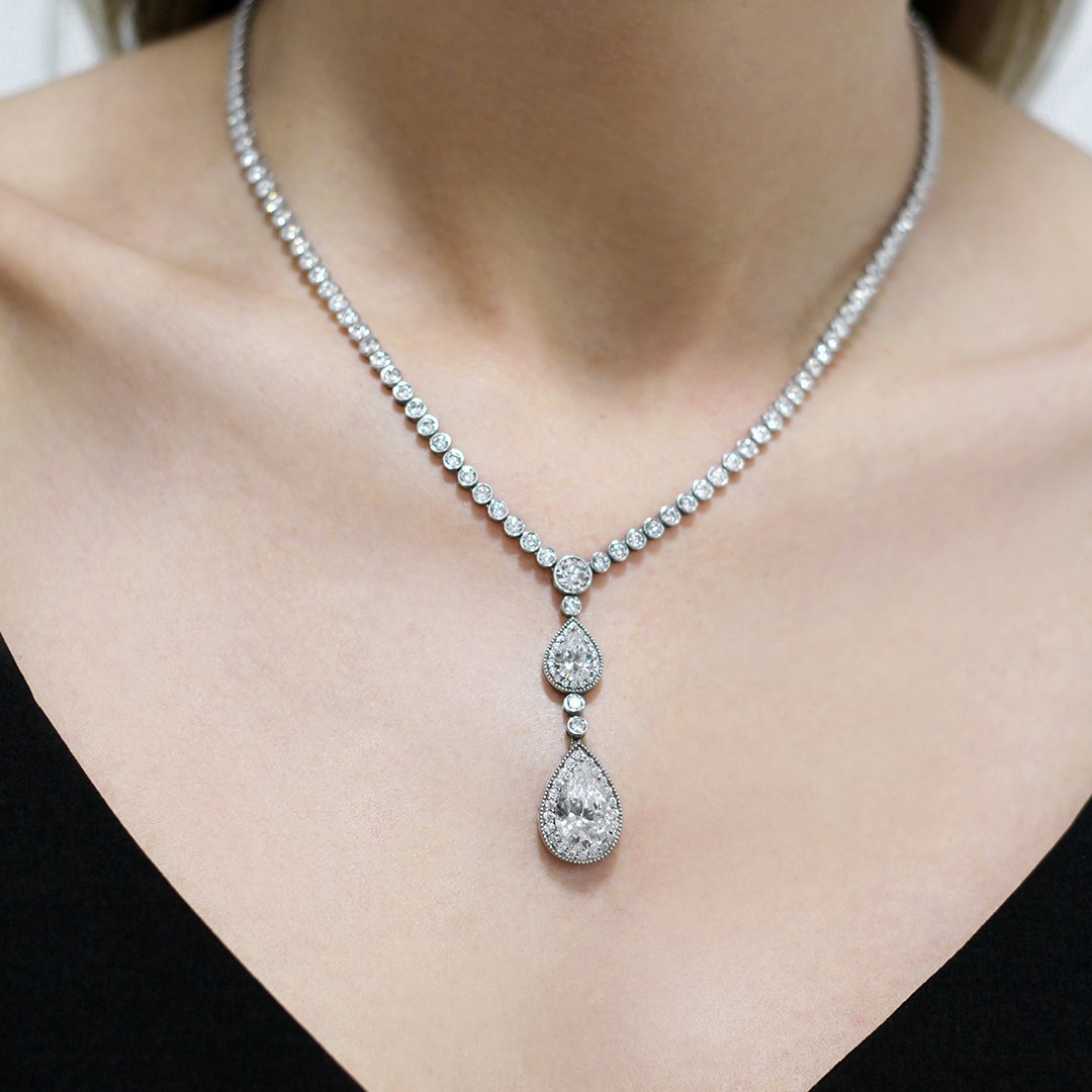 Double Pear Drop Grand Necklace