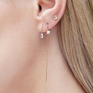 9K White Gold Hoop Earring - Single hoop earring