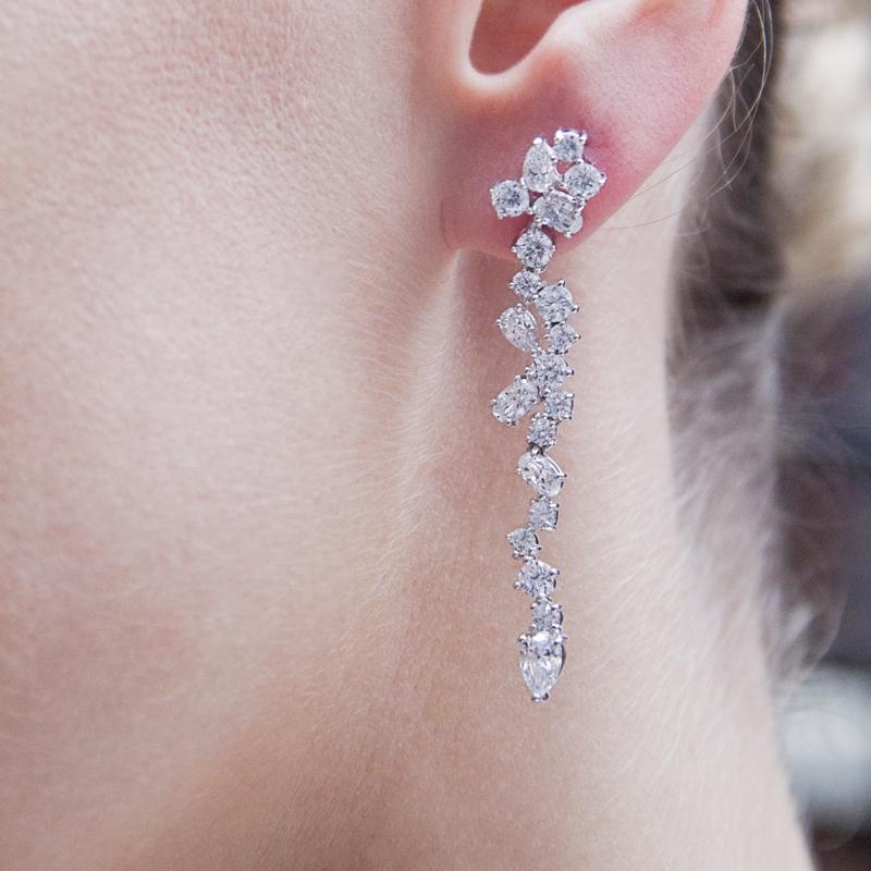 Sterling Silver Drop Earrings - waterfall design