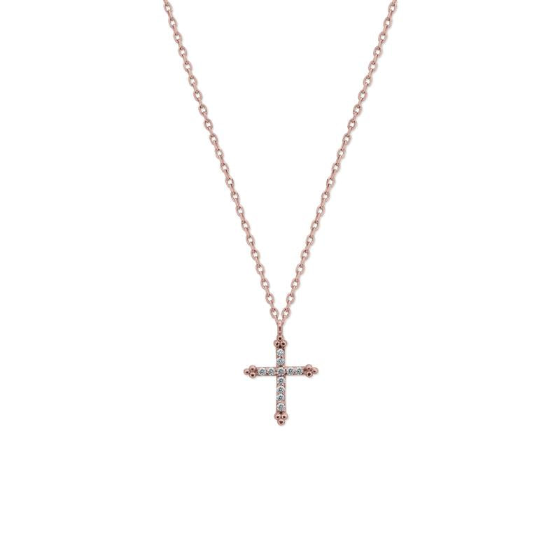 9K Rose Gold Necklace - Cross Design