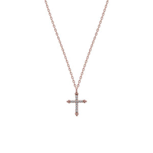 9K Rose Gold Necklace - Cross Design