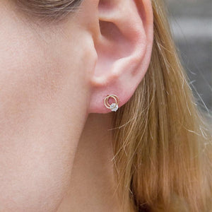 9K Rose Gold Stud Earring