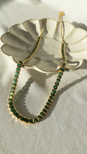 Cassidy Necklace Emerald Gold Vermeil