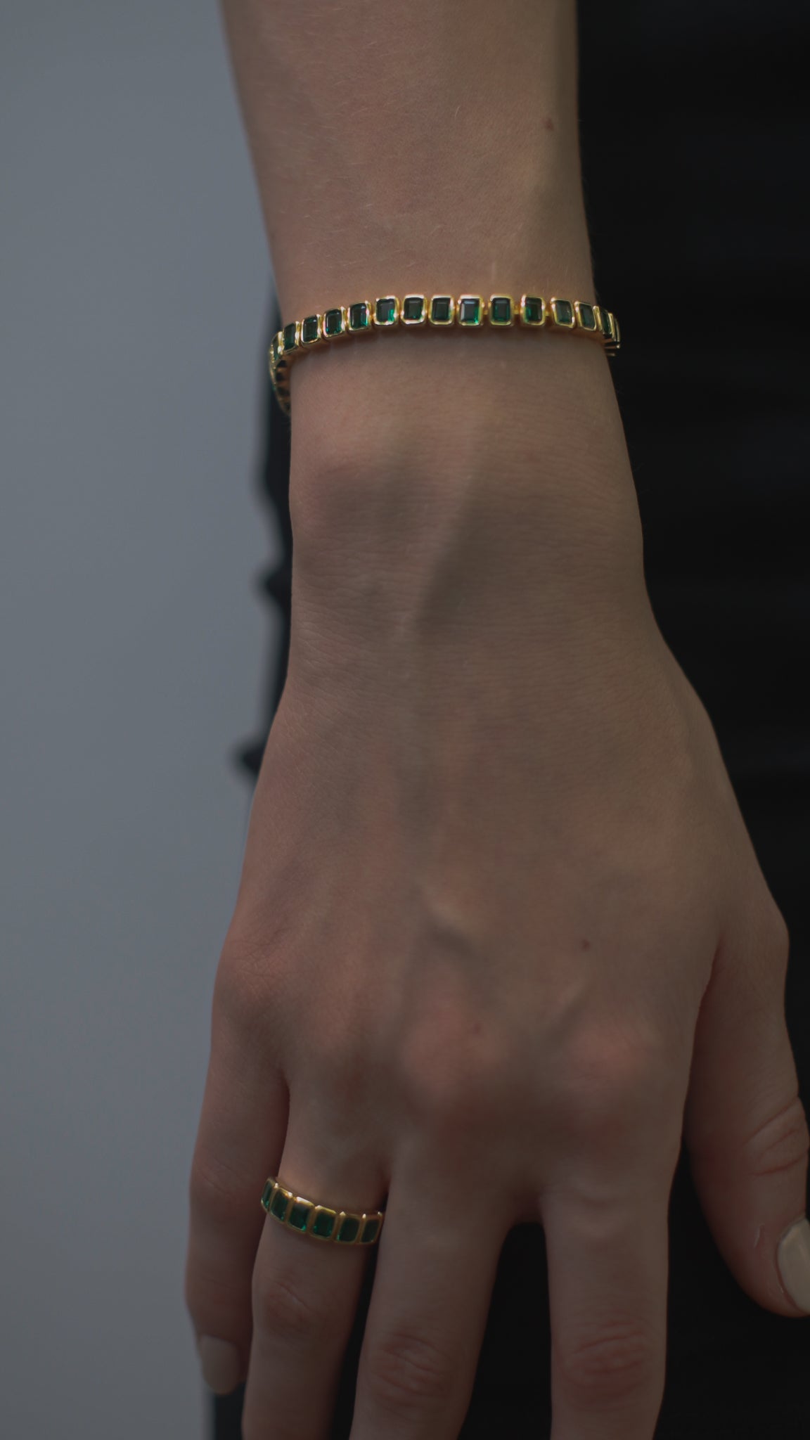 Cassidy Bracelet Emerald Gold Vermeil
